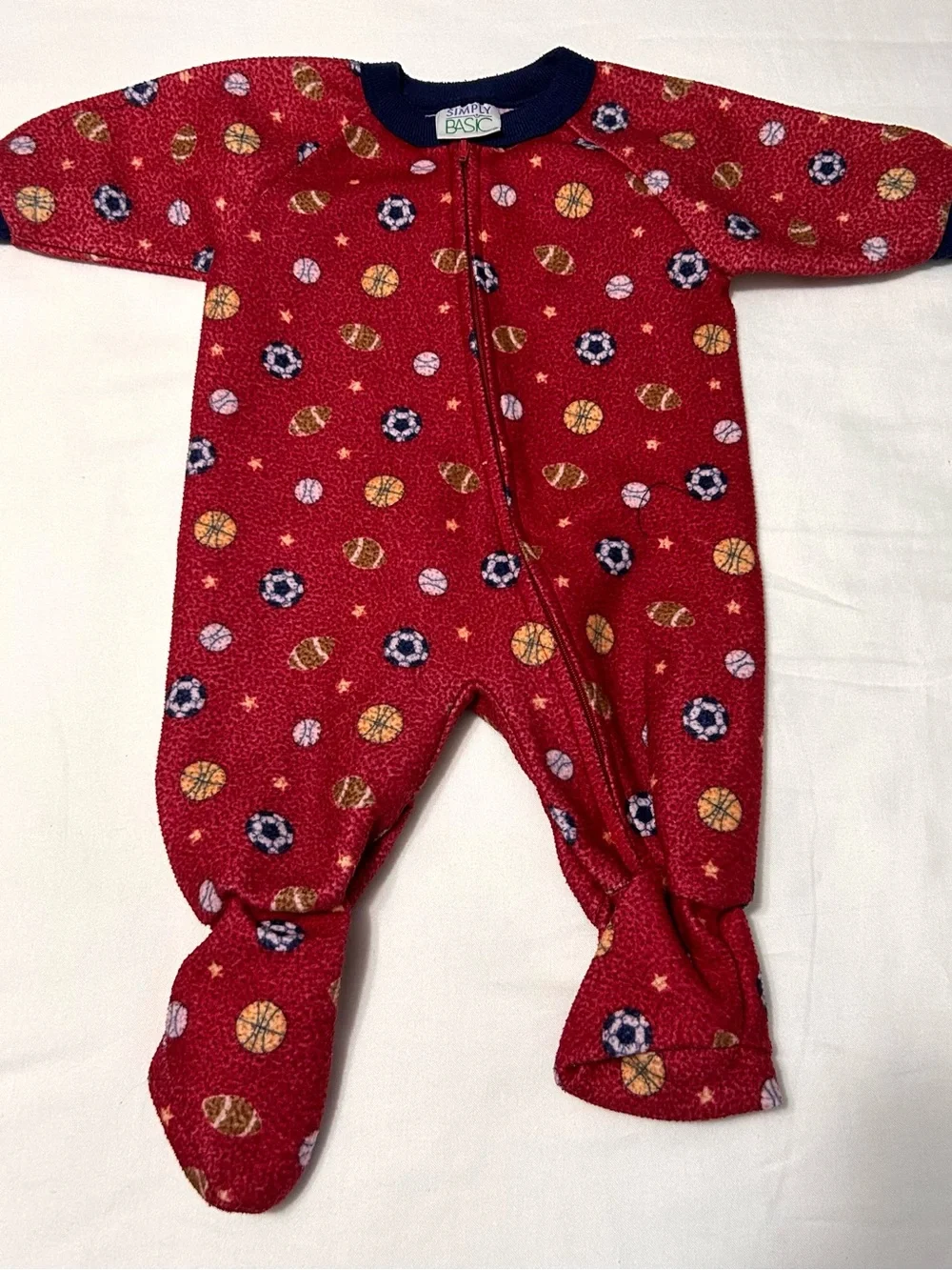 3-6 Month Sleepers Footie 3 pieces! Gray Velour, Stripes and Sports Excellent